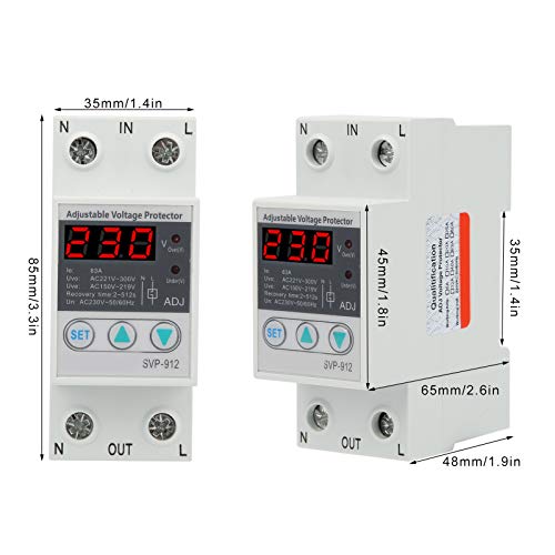 Protector de voltaje ajustable bajo protección contra sobrevoltaje, estabilizador de salida de voltaje para electrodomésticos de oficina, protector de corriente estabilizador de voltímetro para