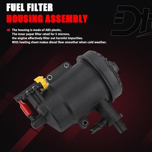 Conjunto de carcasa del filtro de combustible compatible con Ram Vehicle 2500 3500 4500 5500 2013-2018 6.7L Turbo Diesel Engine Replace# 68157291AA 68157290AB