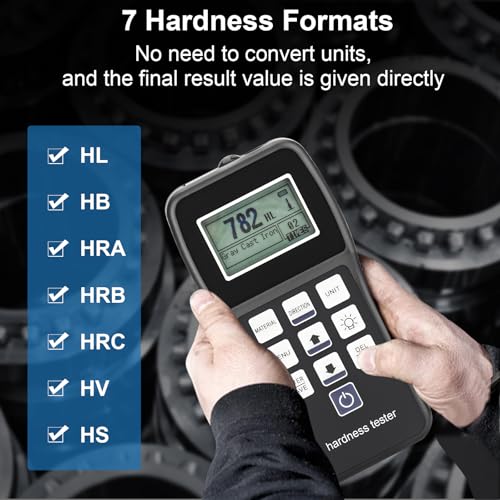 Probador de dureza de metal: kit de probador de dureza portátil con bloque de prueba, probador de dureza Richter tipo lámina, medidor de dureza de metal Rockwell
