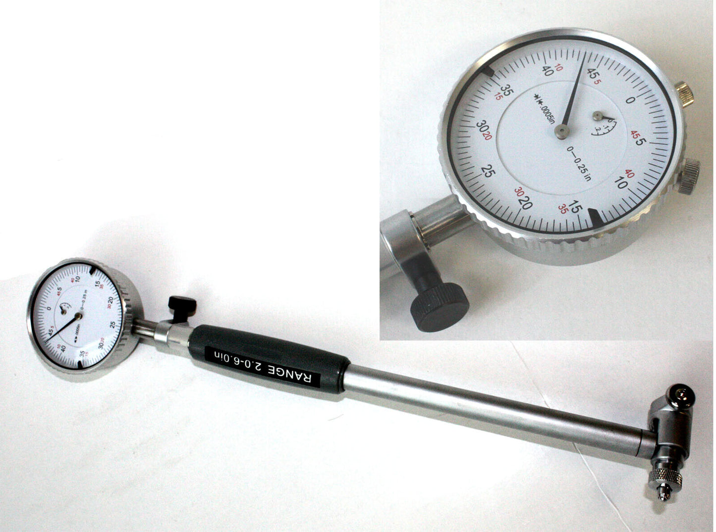 Calibrador de calibre de cilindro de motor de 2" a 6" con dial y resolución de 0,0005" US SH