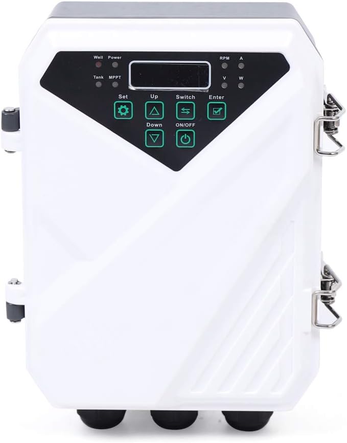 Bomba sumergible solar de pozo profundo de 3 pulgadas, 24 V, 270 W, bomba de agua solar sumergible de acero inoxidable para riego agrícola + kit de controlador MPPT 3FLS1.8/100-D24/270 (24 V 270 W)