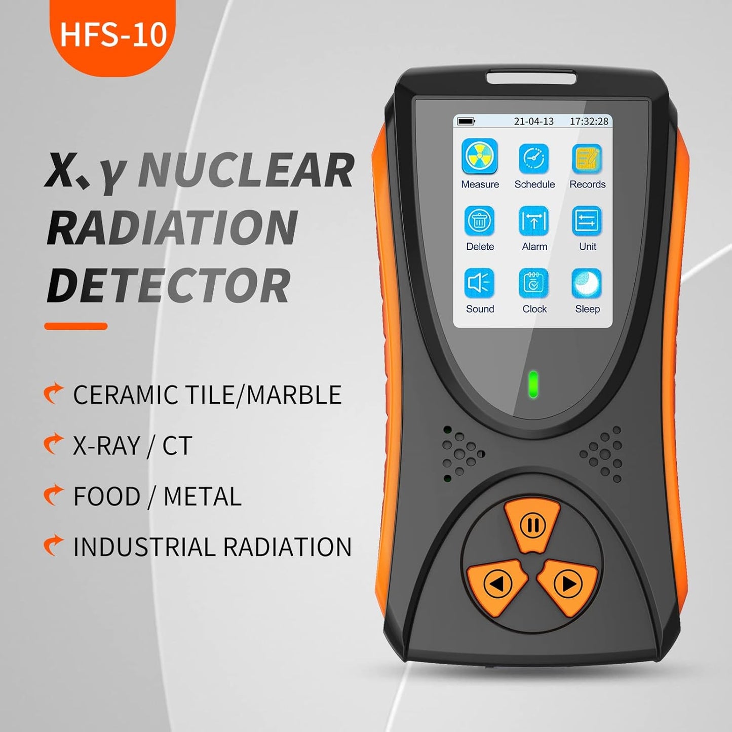Geiger - Detector de radiación nuclear de contador, dosímetro personal CHNADKS actualizado, monitor de radiación portátil de rayos X gamma beta, funciona con pilas (0.08uSv - 50mSv)