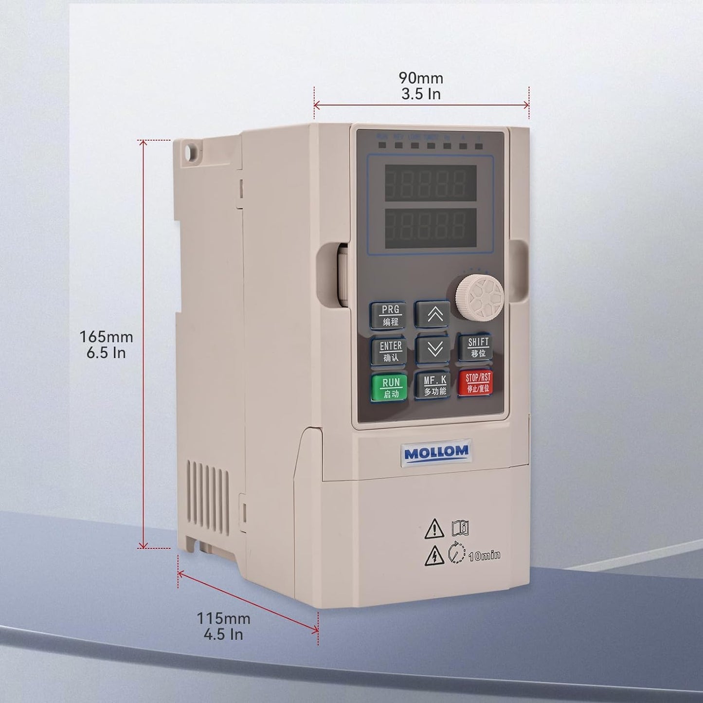 Mollom VFD 220V 2.2KW 3HP 9.6A, Entrada Monofásica o Trifásica a 220V, Salida de 3 Fases y Frecuencia Variable de 0-3000 Hz, Inversor para el Control de Velocidad del Motor del Husillo en CNC. G70-2T-2R2G-B