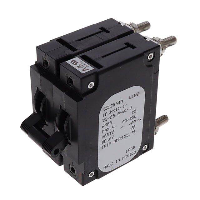 Sensata-Airpax IELHK11-1-72-25.0-01-V IEL Montaje en panel Magnético, (retardo hidráulico) 25A