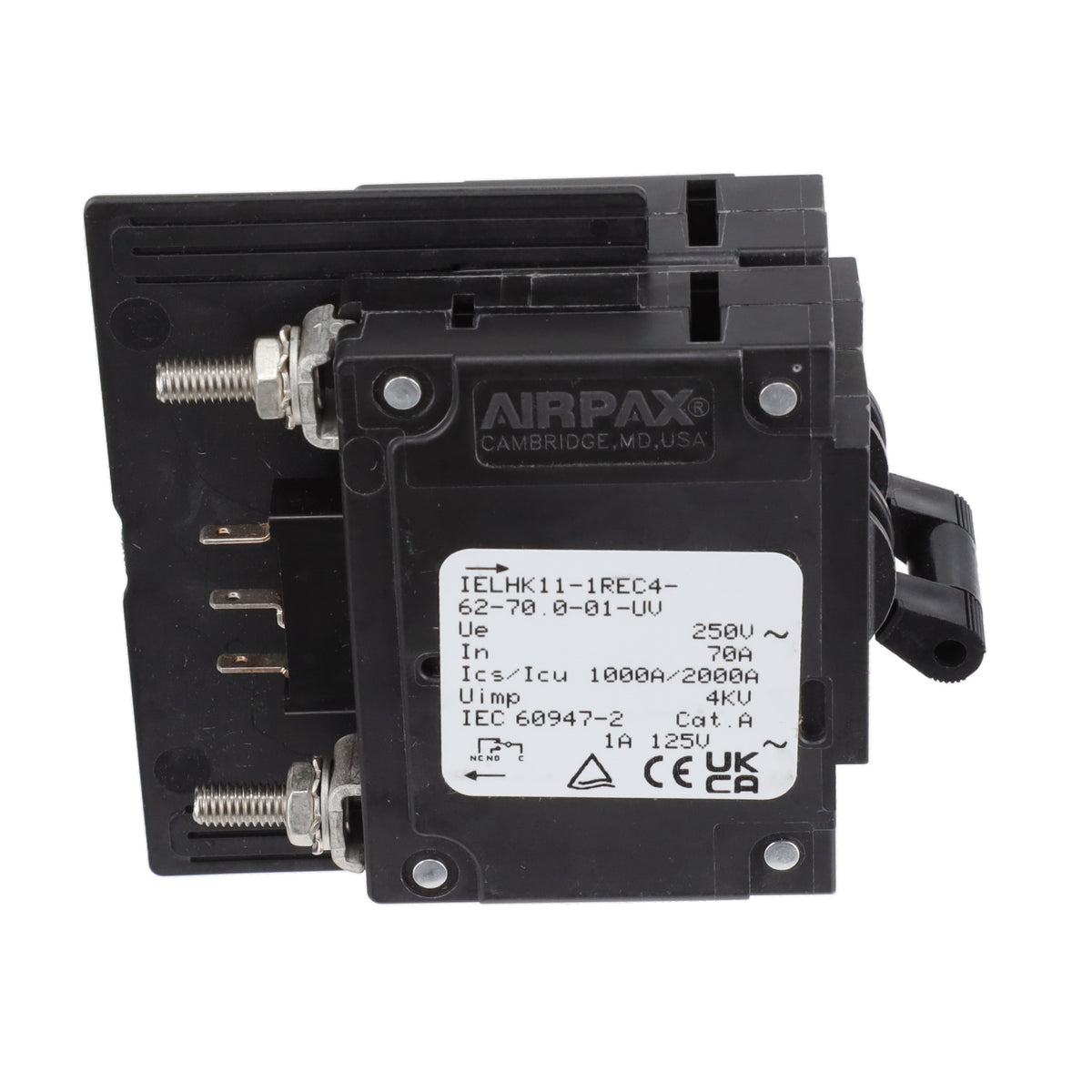 Sensata-Airpax IELHK11-1REC4-62-70.0-01-UV IEL Montaje en panel Magnético, (retardo hidráulico) 70A
