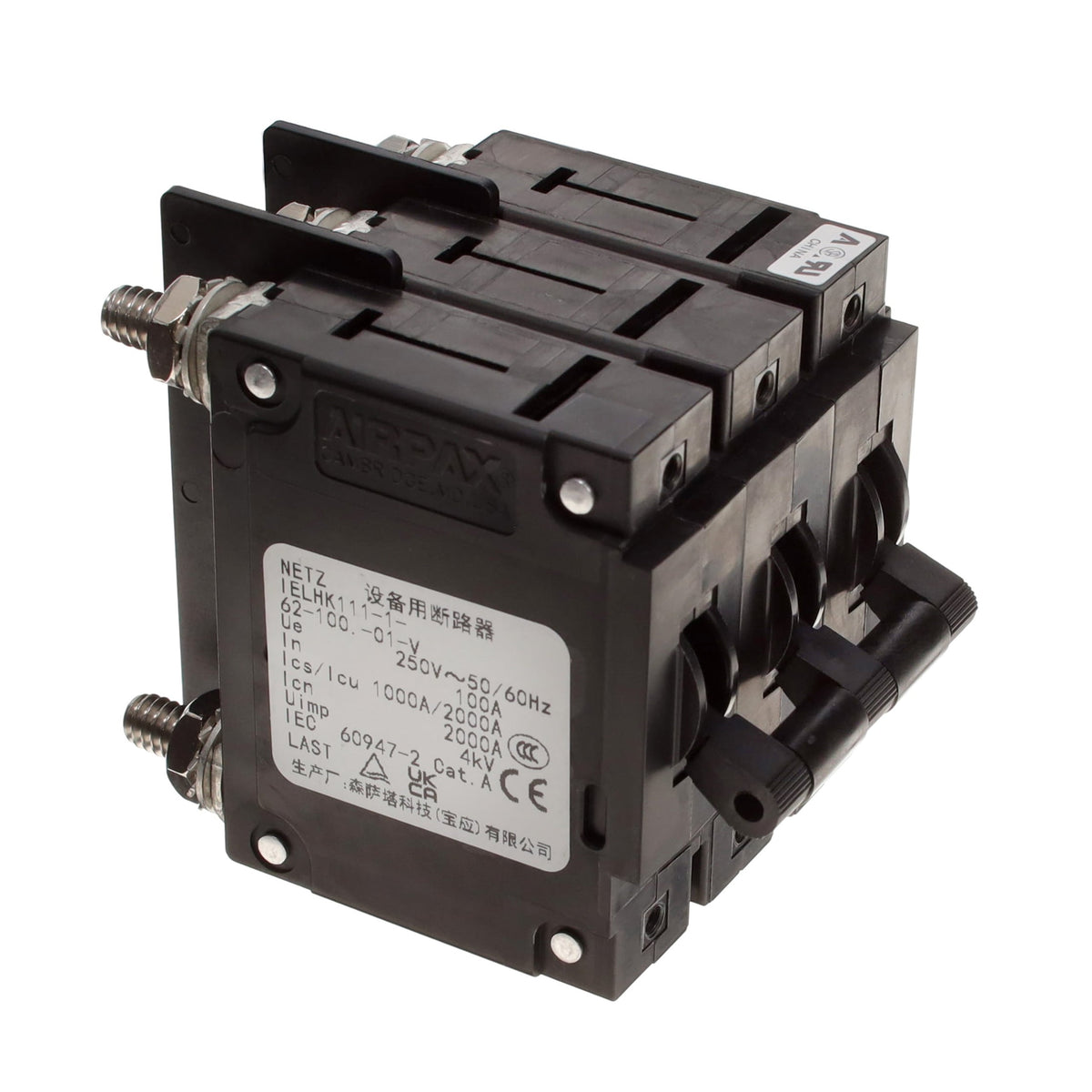 Sensata-Airpax IELHK111-1-62-100.-01-V IEL Montaje en panel Magnético, (retardo hidráulico) 100A