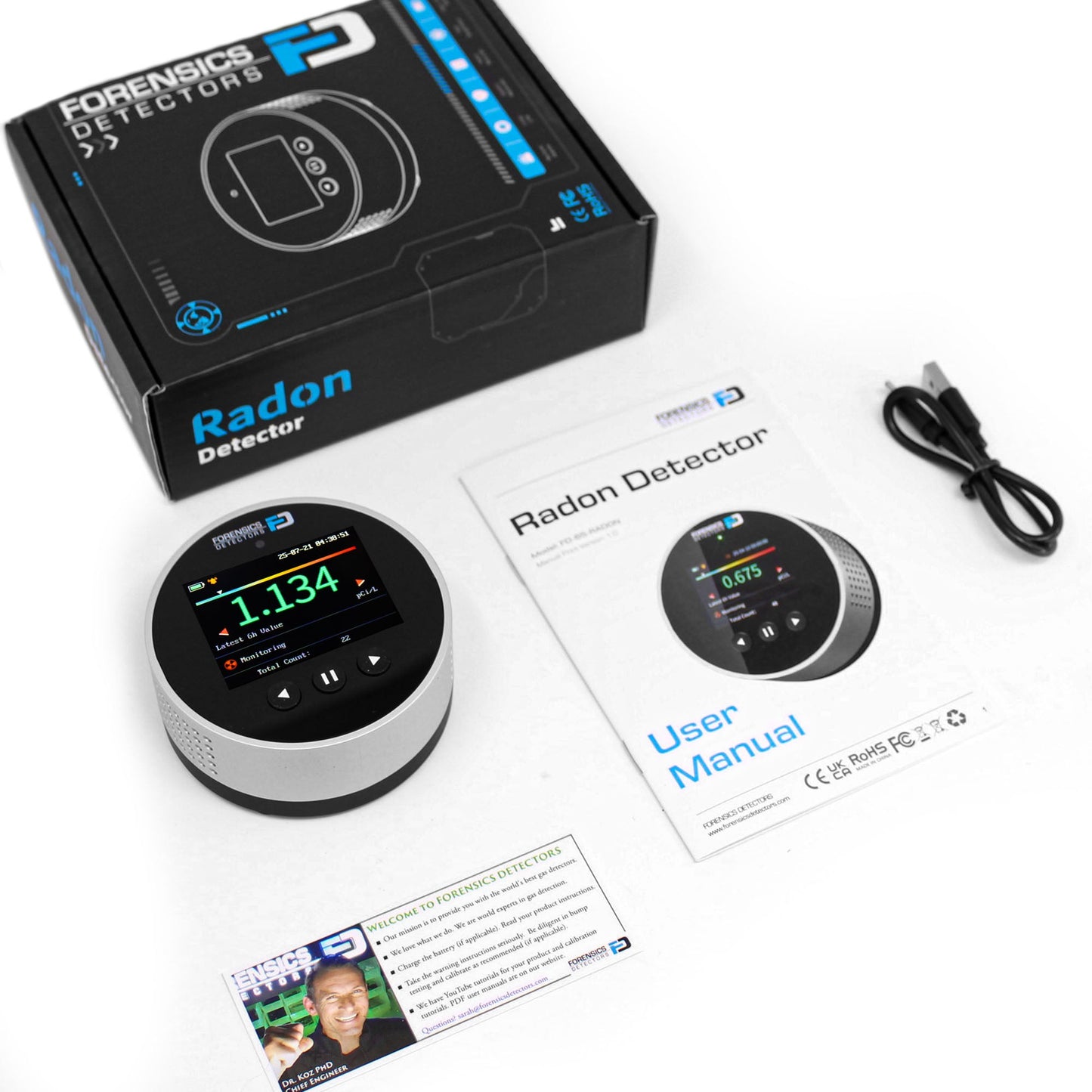 FORENSICS DETECTORS FD-65-RADON DETECTOR DE GAS RADON
