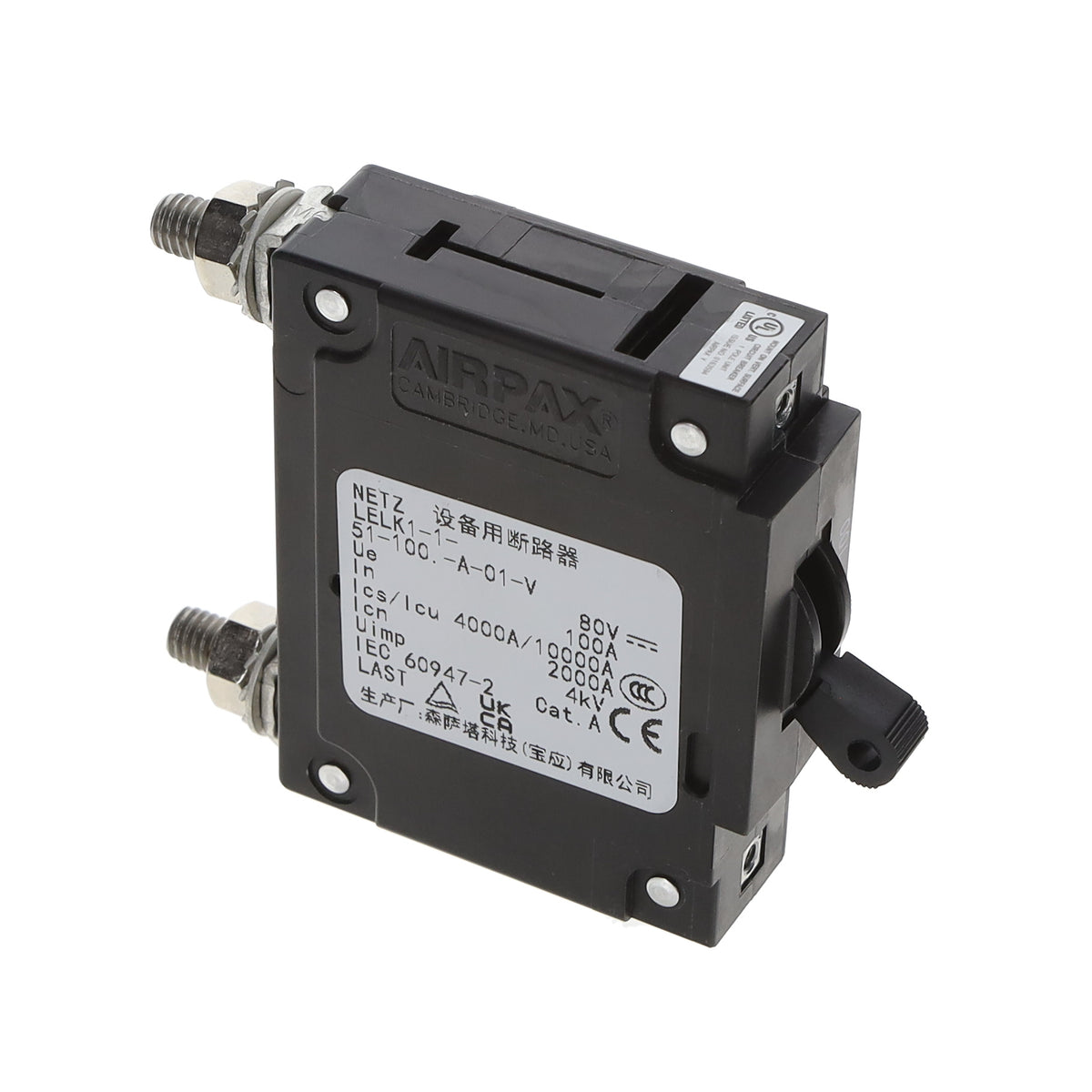 Sensata-Airpax LELK1-1-51-100.-A-01-V LEL Montaje en panel Magnético, (retardo hidráulico) 100A