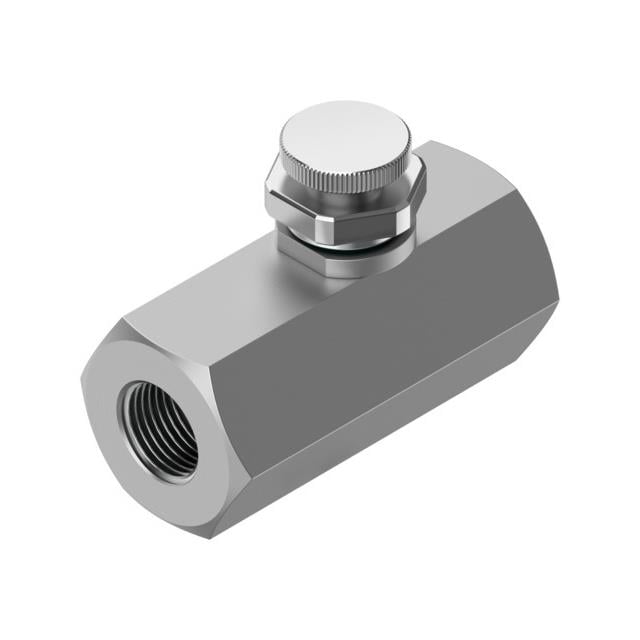 Festo Corporation GRO-1/4 GRO Restrictor de flujo, ajustable - 0 ~ 145 PSI (0 ~ 10 bar) Válvula de control
