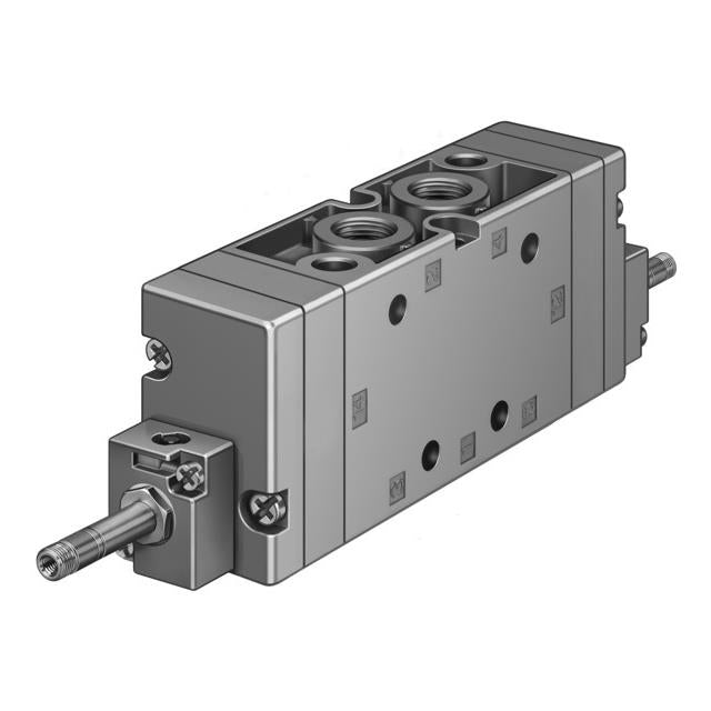 Festo Corporation MFH-5/3G-3/8-B MFH Válvula de solenoides 5/3 normalmente cerrado 44 ~ 145 PSI (3 ~ 10 bar) Válvula de solenoides