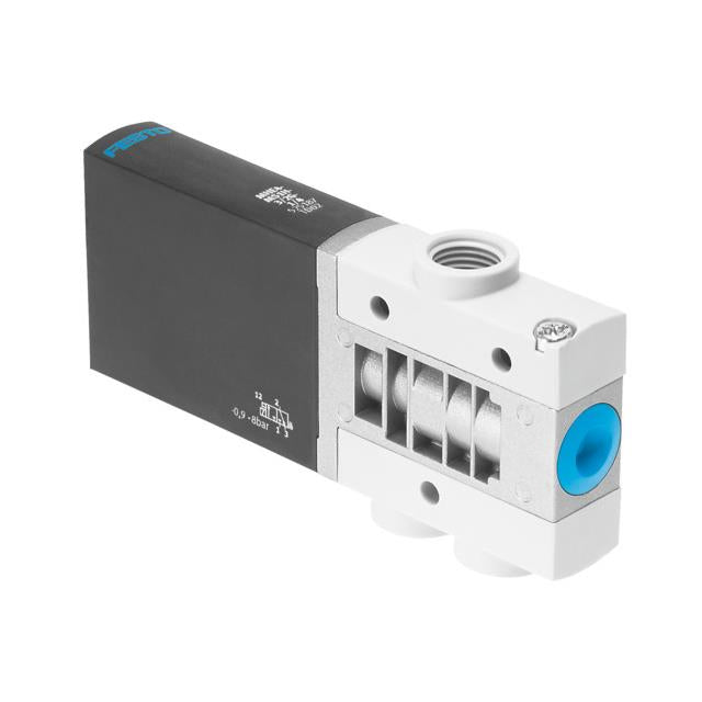 Festo Corporation MHE4-MS1H-3/2G-1/4 MHE Válvula de solenoides 3/2 normalmente cerrado -13 ~ 116 PSI (-0.9 ~ 8 bar) Válvula de solenoides