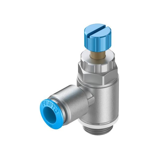 Festo Corporation GRLA-3/8-QS-10-RS-D - Restrictor de flujo, ajustable Una dirección 3 ~ 145 PSI (0.2 ~ 10 bar) -