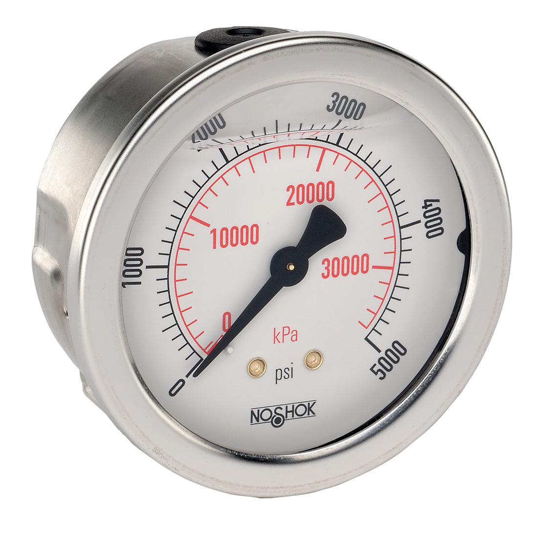 NOSHOK, Inc. 25-911-15-psi/kg/cm2-SPMC-SSFR 900 Pressure Gauge Presión operada 0 ~ 15 PSI (0 ~ 1 bar) Montaje en panel