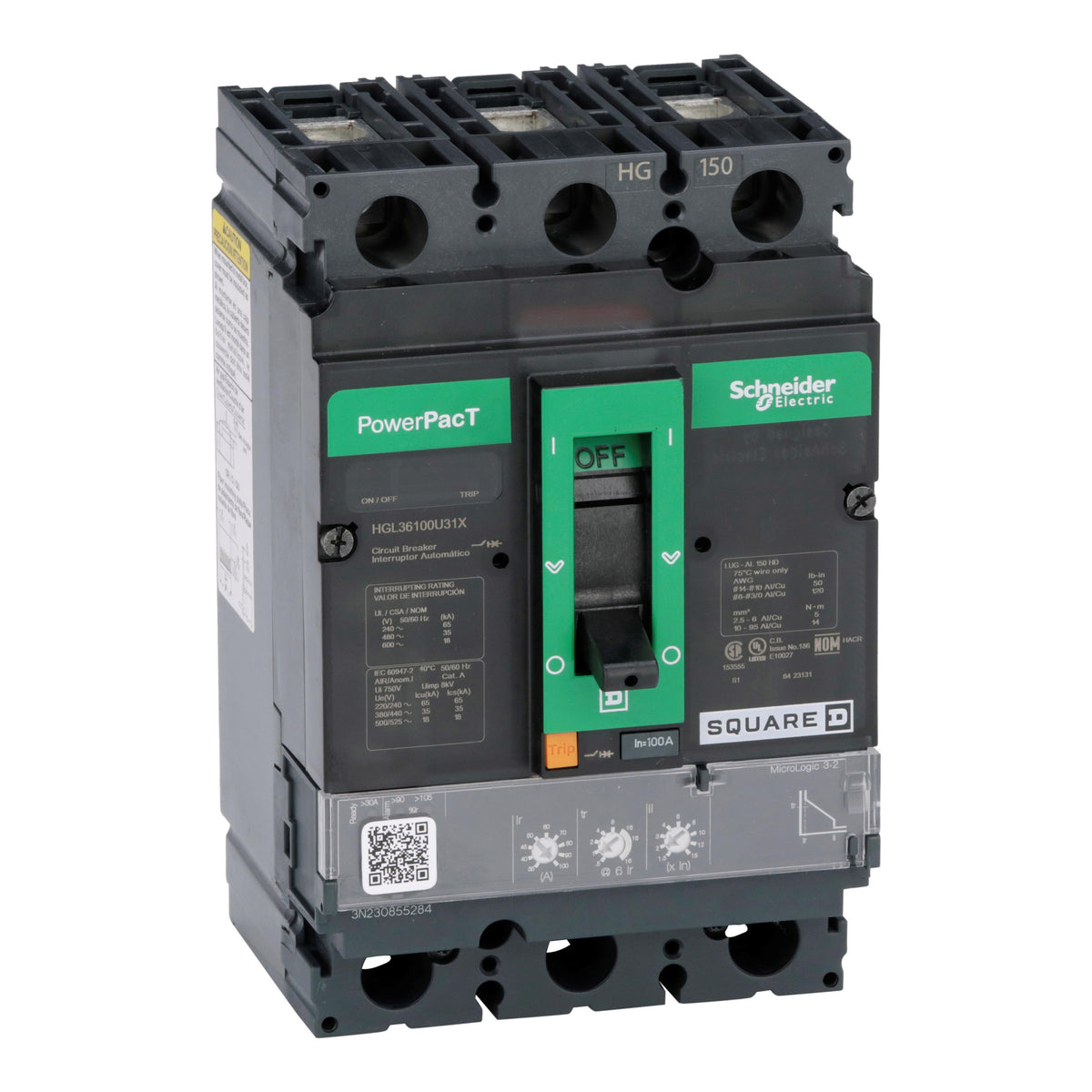 Schneider Electric HGL36100U31X PowerPact H Montaje de chasis Estado sólido 100A