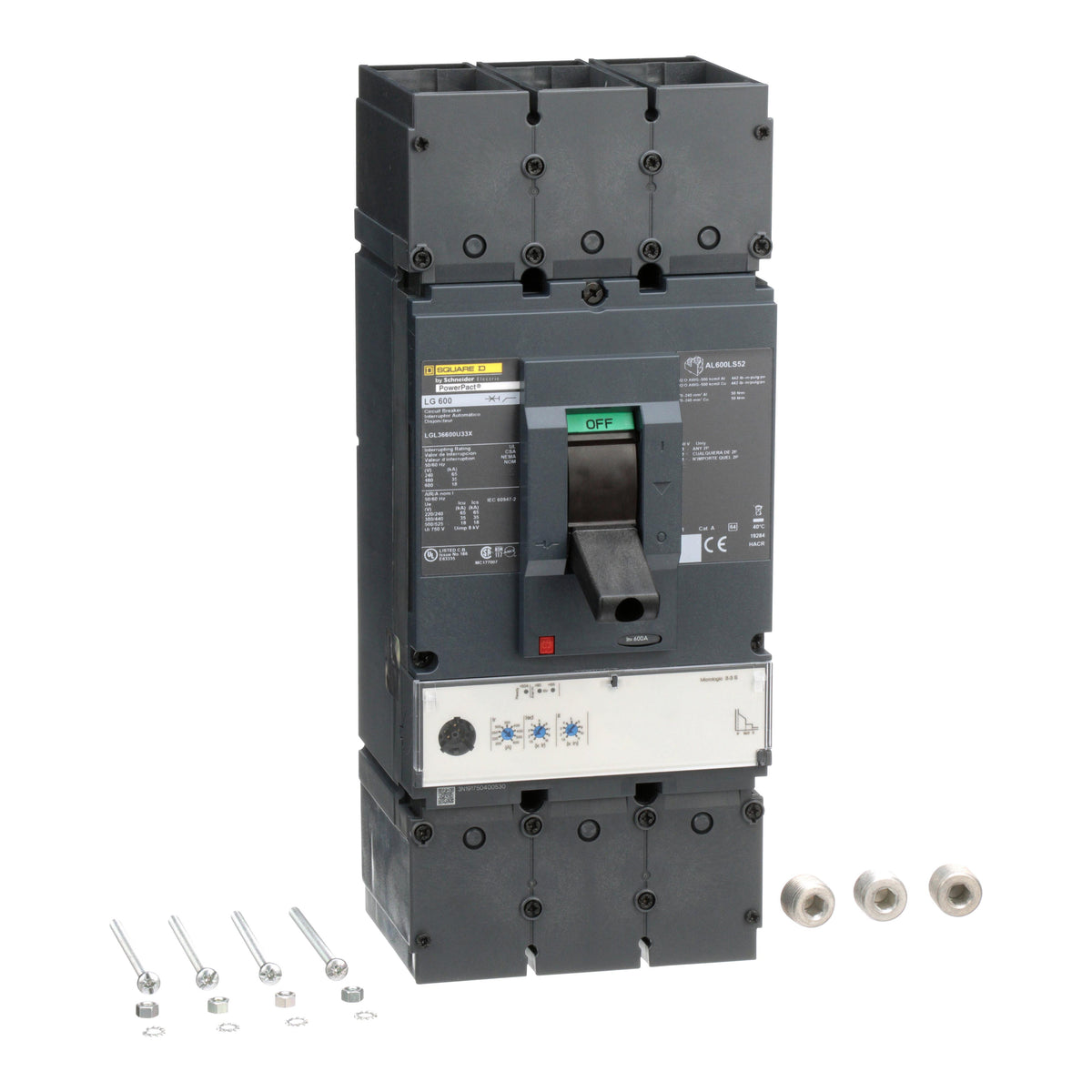 Schneider Electric LGL36600U33X PowerPact Montaje de chasis Estado sólido 600A