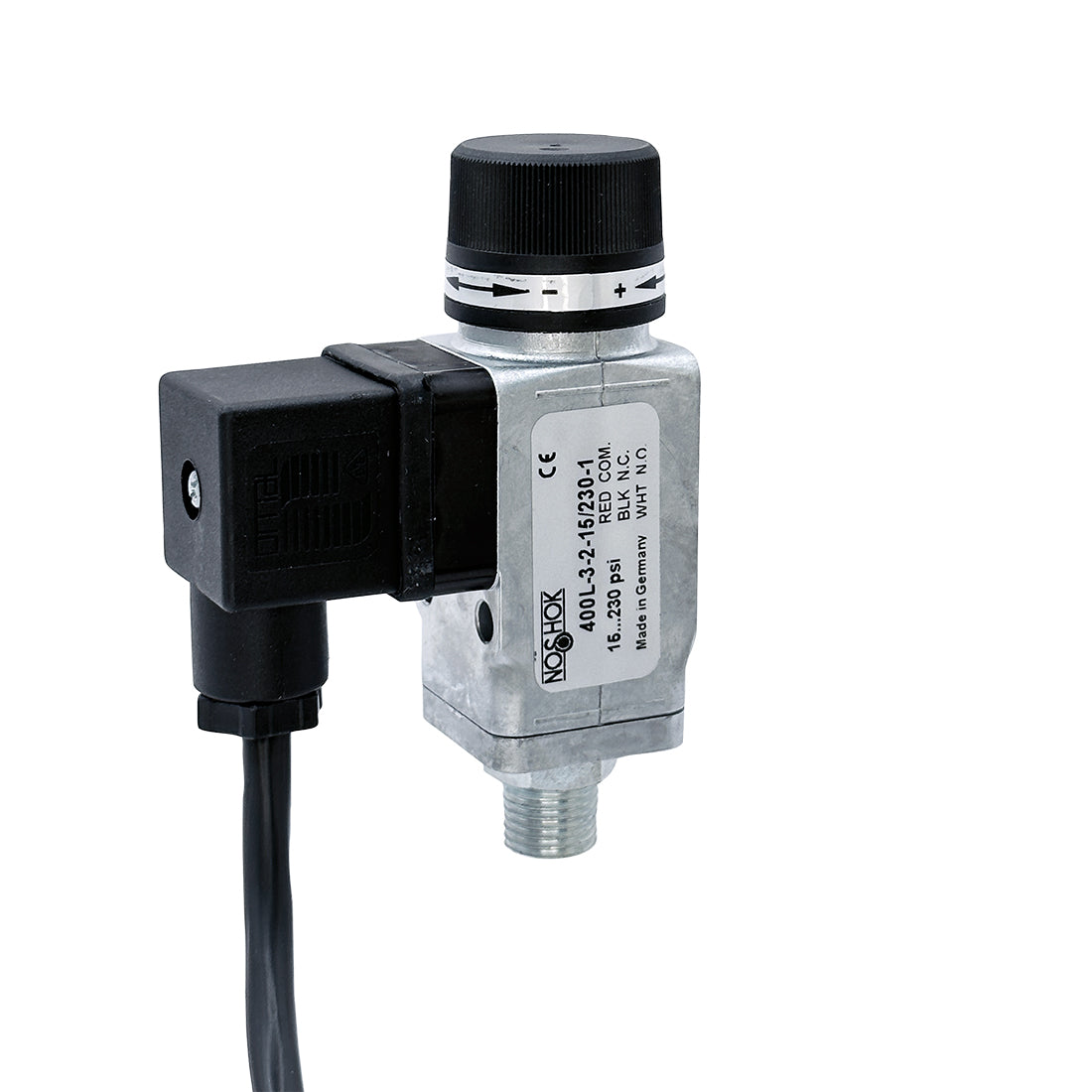 NOSHOK, Inc. 400L-3-2-3/30-1 400L Interruptor de presión 3/2 normalmente cerrado/normalmente abierto 3 ~ 30 PSI (0.2 ~ 2.06 bar) -