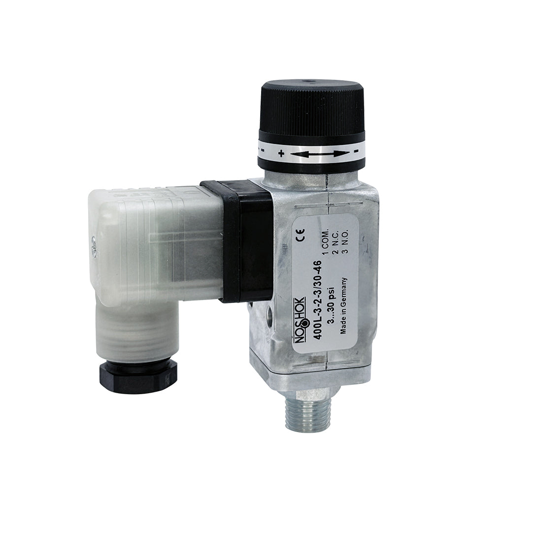 NOSHOK, Inc. 400L-3-2-15/230-46 400L Interruptor de presión 3/2 normalmente cerrado/normalmente abierto 15 ~ 230 PSI (1 ~ 15.85 bar) -