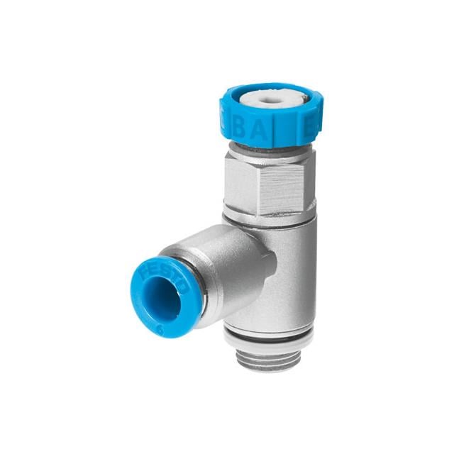 Festo Corporation GRLSA-1/8-QS-6 GRLSA Restrictor de flujo, ajustable Una dirección 29 ~ 145 PSI (2 ~ 10 bar) Válvula de control