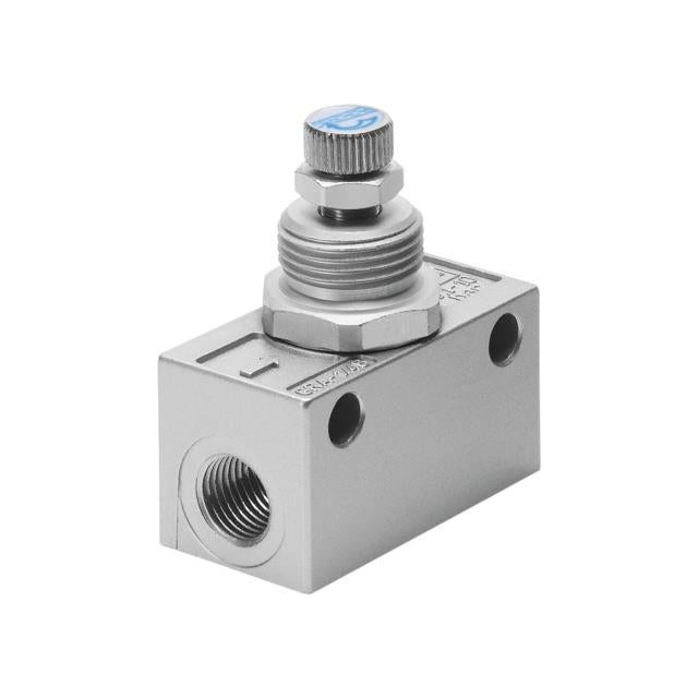Festo Corporation GRA-1/4-B GRA Restrictor de flujo, ajustable Una dirección 0 ~ 145 PSI (0 ~ 10 bar) Válvula de control