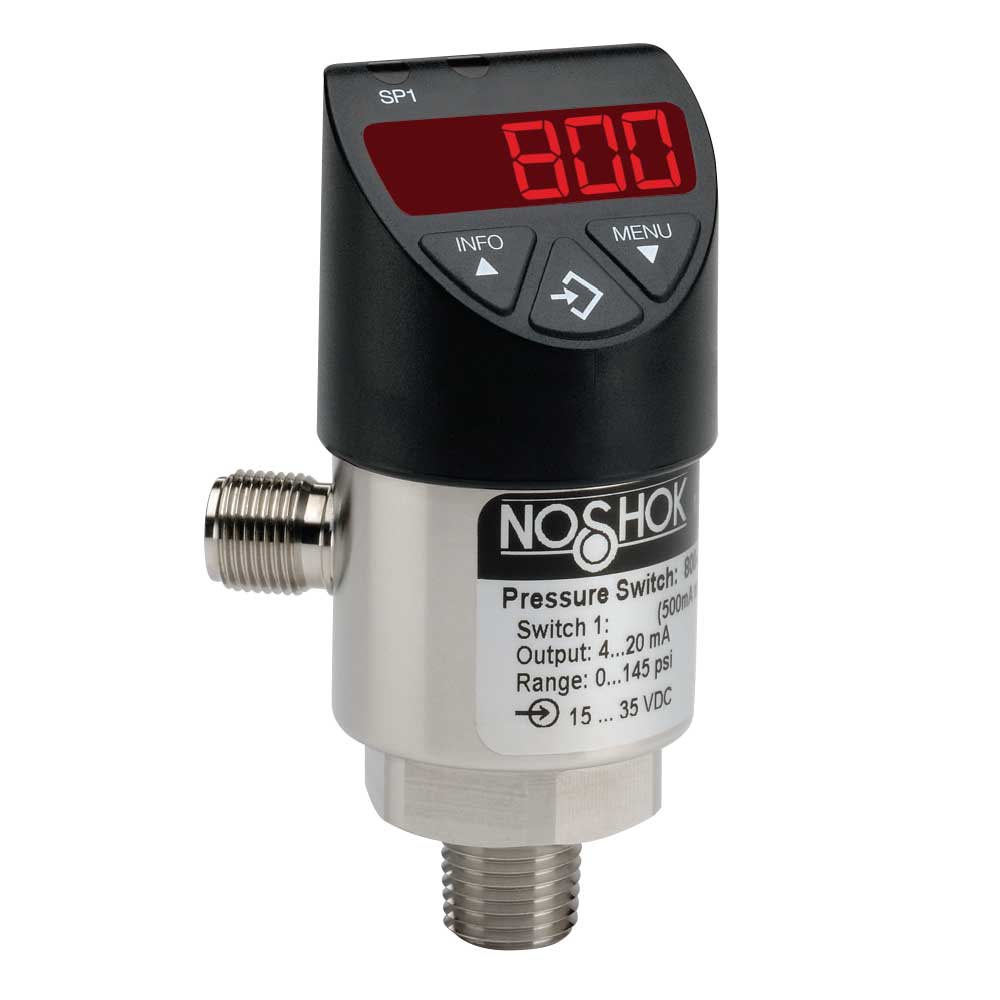 NOSHOK, Inc. 800-2-2-145-2 800 Industrial Medidor PNP-NC/NO Macho - 1/4" (6.35mm)