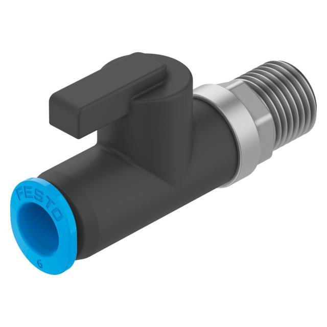 Festo Corporation QH-QS-6-1/8 QH Válvula de bola 02-feb 14.5 ~ 145 PSI (1 ~ 10 bar) Válvula de control