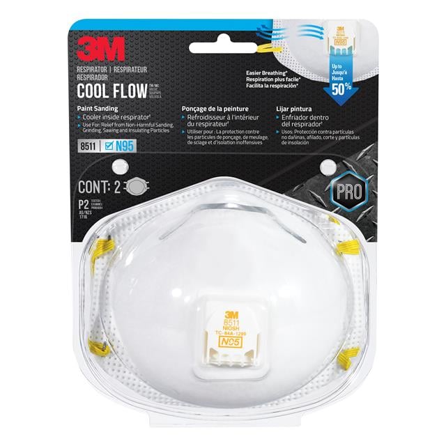 3M 8511P2-C-PS-WM 8511 Respirador de partículas desechable Blanco