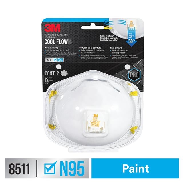 3M 8511PA1-2A-PS 8511 Respirador de partículas desechable Blanco