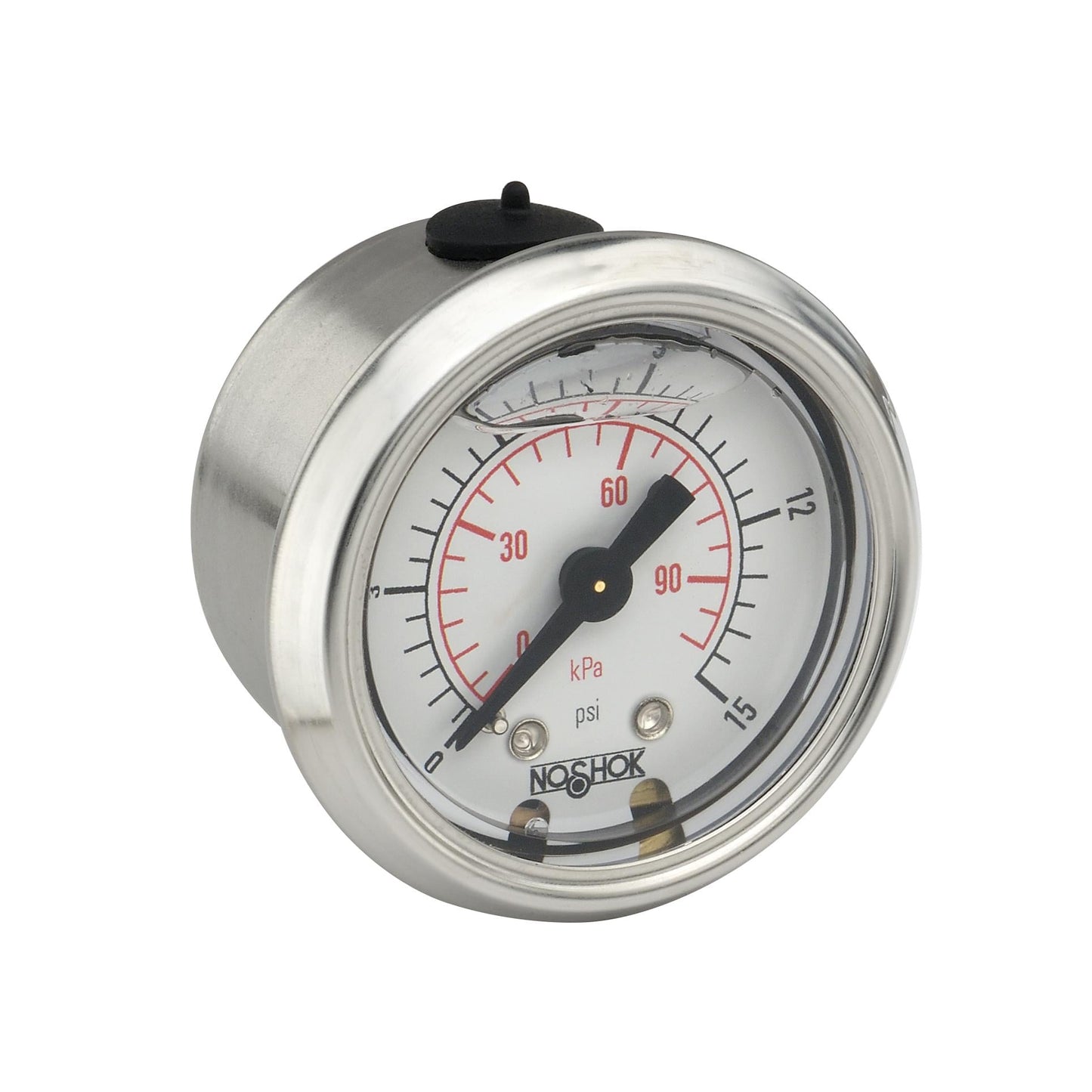 NOSHOK, Inc. 15-911-30-vac/kPa 900 Pressure Gauge Presión operada -14.73 ~ 0 PSI (-1.01 ~ 0bar) -