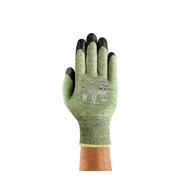 Ansell 206491 - Guantes Negro, verde
