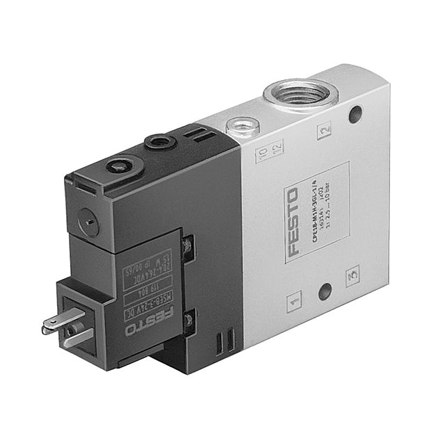 Festo Corporation CPE18-M1H-3GLS-1/4 CPE Válvula de solenoides 3/2 normalmente cerrado -1 ~ 145 PSI (-0.1 ~ 10 bar) Válvula de solenoides