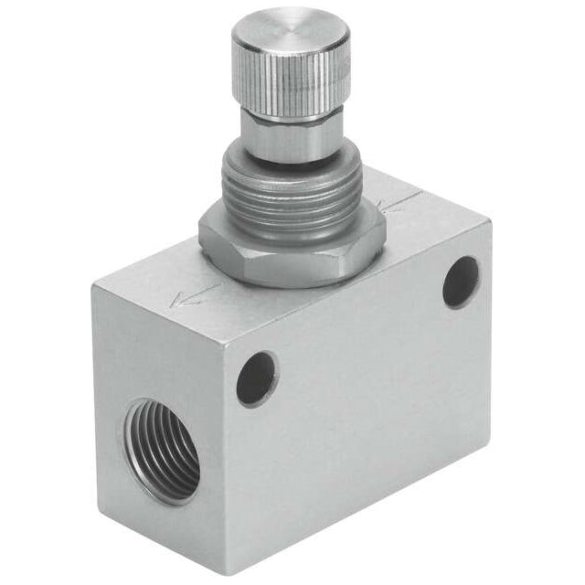 Festo Corporation GR-1/8-B - Restrictor de flujo, ajustable Una dirección 7 ~ 145 PSI (0.5 ~ 10 bar) -