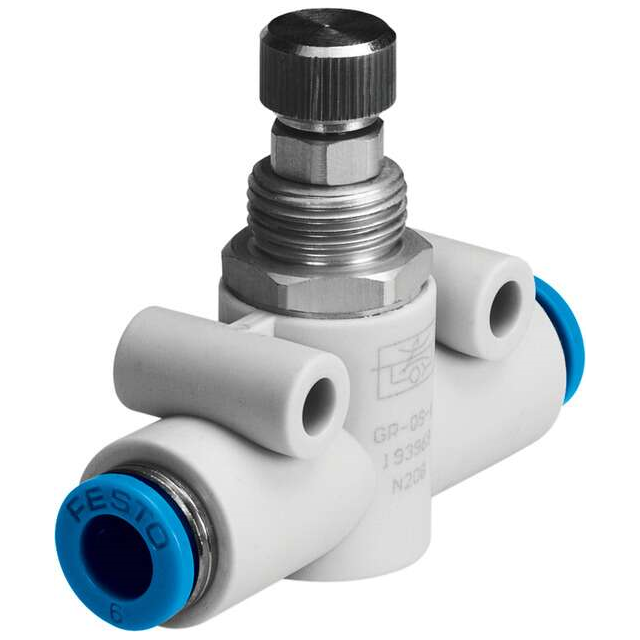 Festo Corporation GR-QS-8 - Restrictor de flujo, ajustable Conexión a presión para tubería de 5/16" (8.00mm) de D - -