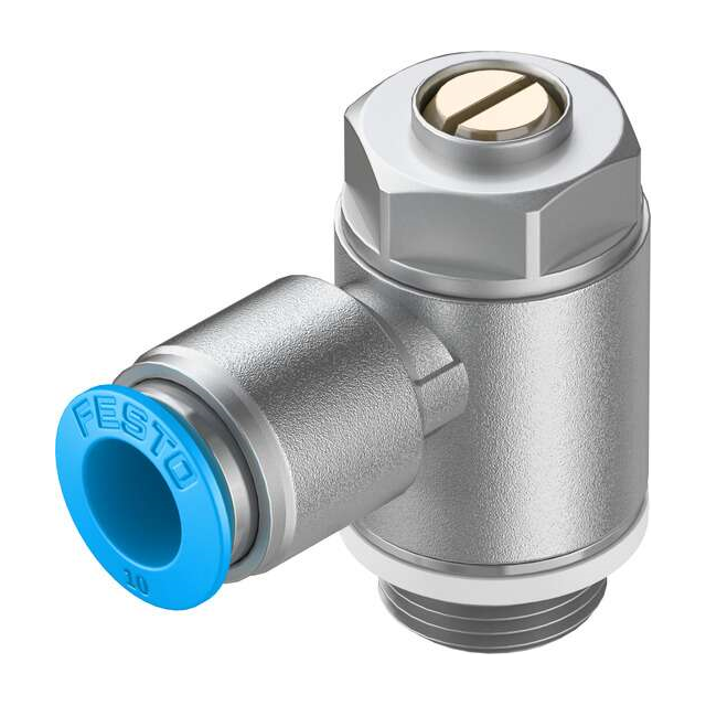 Festo Corporation GRLA-3/8-QS-10-D - Restrictor de flujo, ajustable Una dirección 3 ~ 145 PSI (0.2 ~ 10 bar) -