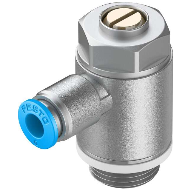 Festo Corporation GRLA-3/8-QS-6-D - Restrictor de flujo, ajustable Una dirección 3 ~ 145 PSI (0.2 ~ 10 bar) -