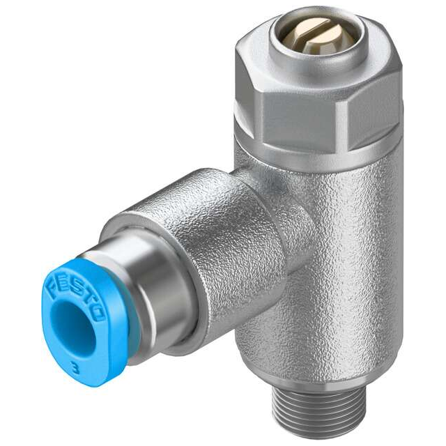 Festo Corporation GRLA-M5-QS-3-D - Restrictor de flujo, ajustable Una dirección 3 ~ 145 PSI (0.2 ~ 10 bar) -