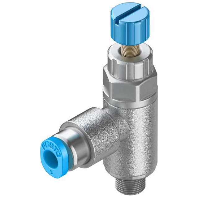 Festo Corporation GRLA-M5-QS-3-RS-D - Restrictor de flujo, ajustable Una dirección 3 ~ 145 PSI (0.2 ~ 10 bar) -