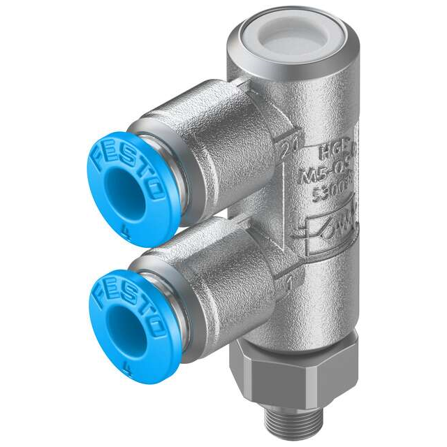 Festo Corporation HGL-M5-QS-4 - Válvula antirretorno (válvula de retención) - 7 ~ 145 PSI (0.5 ~ 10 bar) -