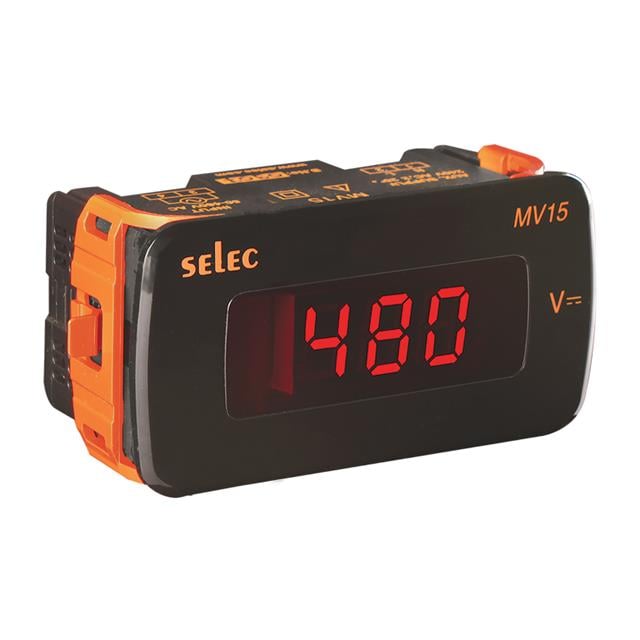Selec Controls USA Inc. MV15-DC-200V-110V-CU-ROHS MV15 Voltímetro Voltaje 0 ~ 200VCC