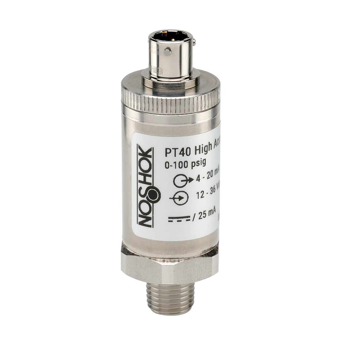 NOSHOK, Inc. PT40-100psig-2-5-8-2 PT40 Industrial Medidor Voltaje analógico Macho - 1/2" (12.7mm) NPT