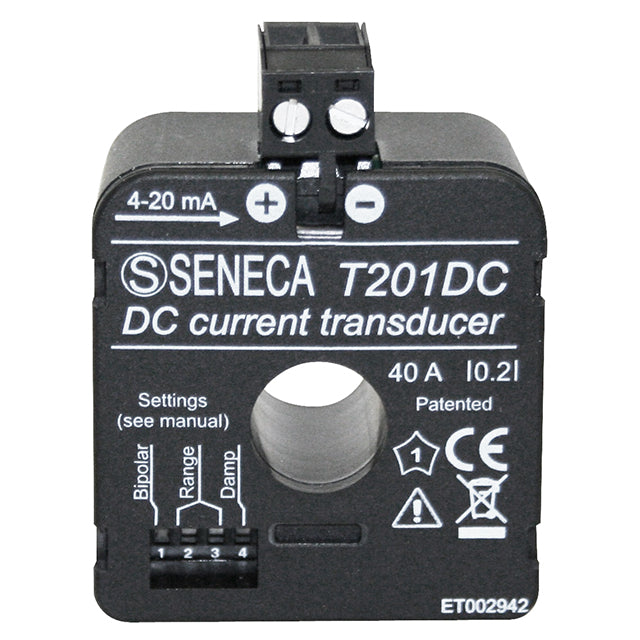Seneca T201DC T201 Transductor de corriente CC -10 ~ 40VCA (configurable) 4 ~ 20mA