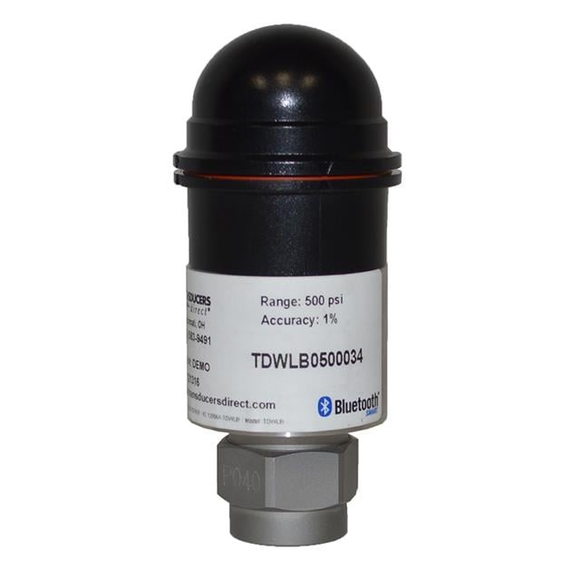 Transducers Direct TDWLB0650424 CirrusSense Automatización industrial Medidor BlueTooth Hembra - 7/16" (11.11mm) UNF Schrader