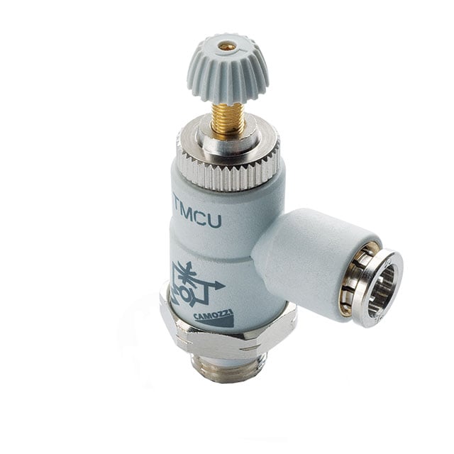 Camozzi Automation TMCU 04-04 TMCU Restrictor de flujo, ajustable - 7.25 ~ 145 PSI (0.5 ~ 10 bar) -