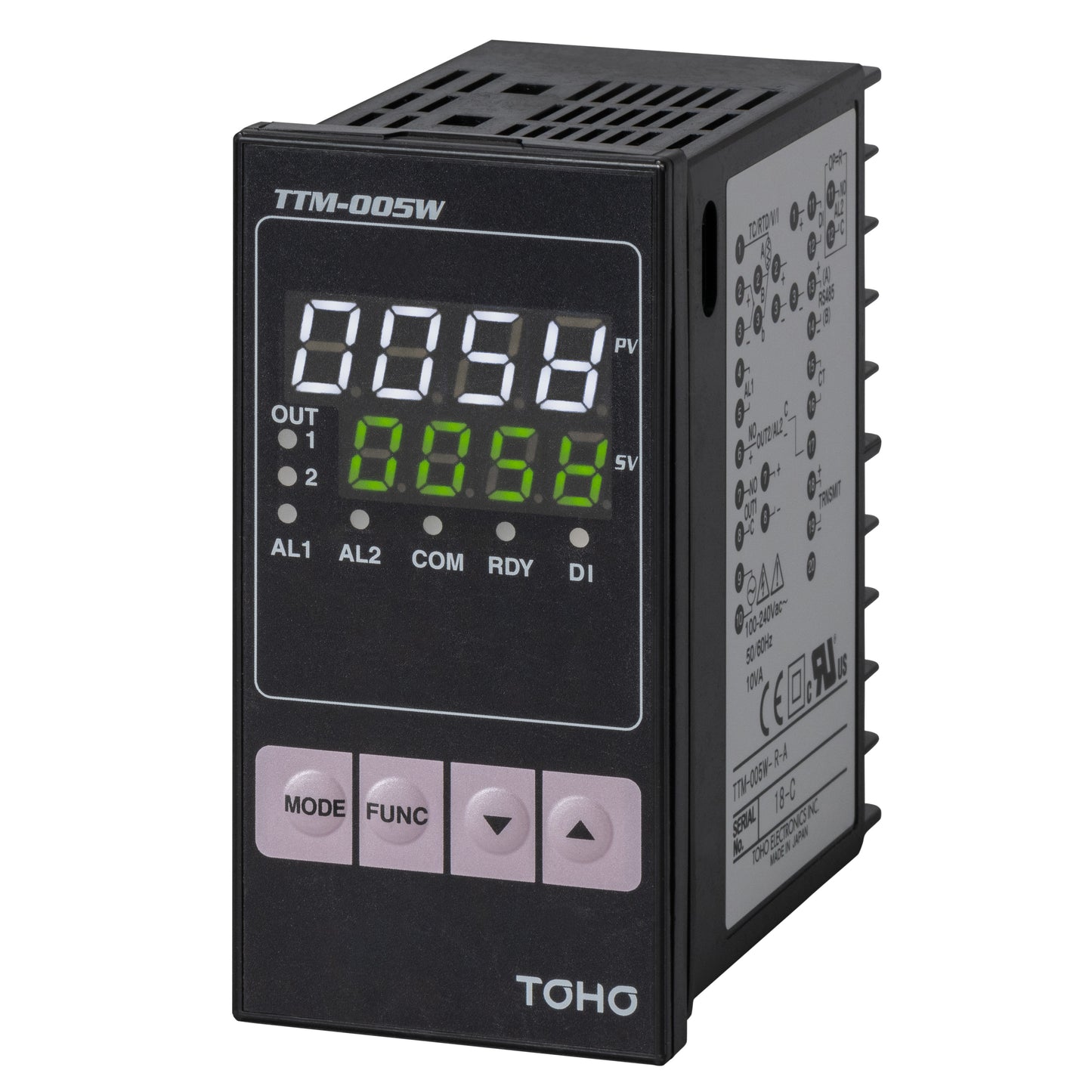 TOHO ELECTRONICS INC. TTM-005W-R-A TTM-000W Temperature Controller (RTD, Type B, J, K, N, R, S, T) -200°C ~ 1800°C, -328°F ~ 3272°F