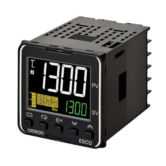 Omron Automation and Safety E5CD-CX2A6M-000 E5CD Process, Temperature Controller (RTD, Type B, E, J, K, L, N, PLII, R, S, T, U, W) -200°C ~ 2300°C, 0 ~ 20mA, 0 ~ 10VDC