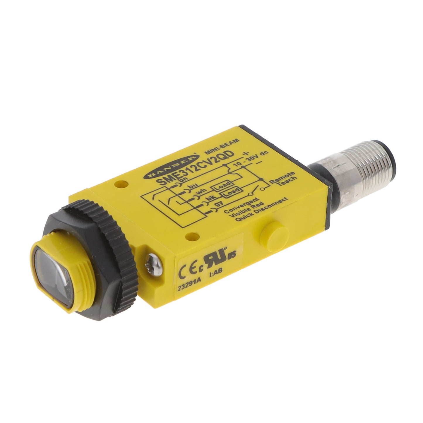 Banner Engineering Corporation SME312CV2QD MINI-BEAM® Convergente 1.693" (43mm) 500µs IP67, IEC, NEMA 1, 2, 3, 3S, 4, 4X, 6, 12, 13