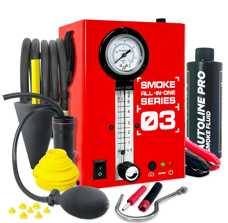 AUTOLINE PRO Modelo de actualización 2025* Máquina de humo automotriz - Detector de fugas EVAP con compresor de aire incorporado - Modelo 03 Plus - Kit de herramientas para detectar humo de escape al vacío EVAP APM-MA3P