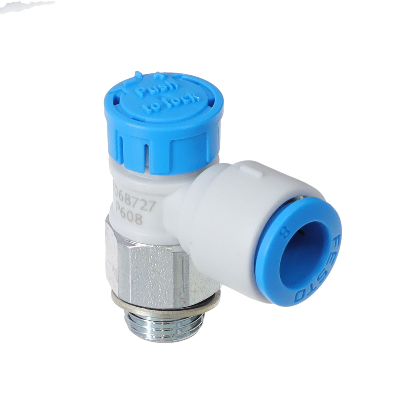 Festo Corporation VFOE-LE-T-G18-Q8 VFOE Restrictor de flujo, ajustable Una dirección 3 ~ 145 PSI (0.2 ~ 10 bar) -