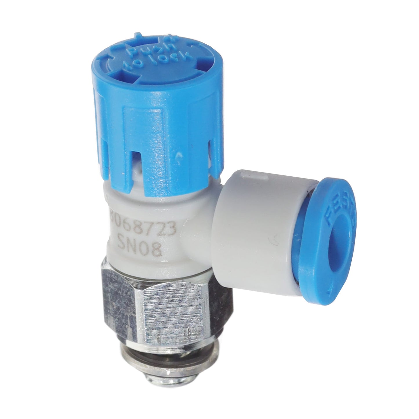 Festo Corporation VFOE-LE-T-M5-Q4 VFOE Restrictor de flujo, ajustable Una dirección 3 ~ 145 PSI (0.2 ~ 10 bar) -