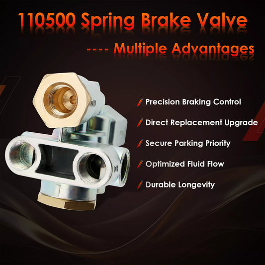 Válvula de control del freno de estacionamiento con resorte para remolque Reemplaza a Sealco 110500 110500X 065438