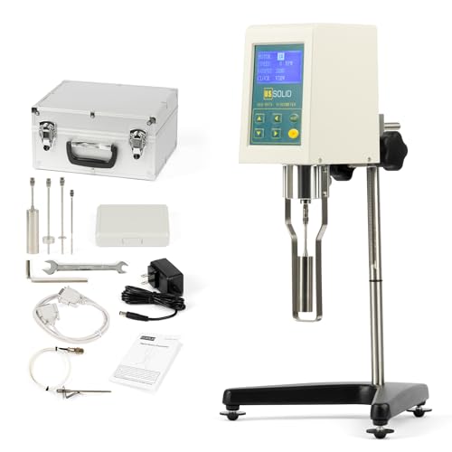 U.S.SOLID - Medidor de viscosidad rotativo con visualización LCD de 1 a 100.000 mPa con medición de temperatura y conector RS232. USS-DVT